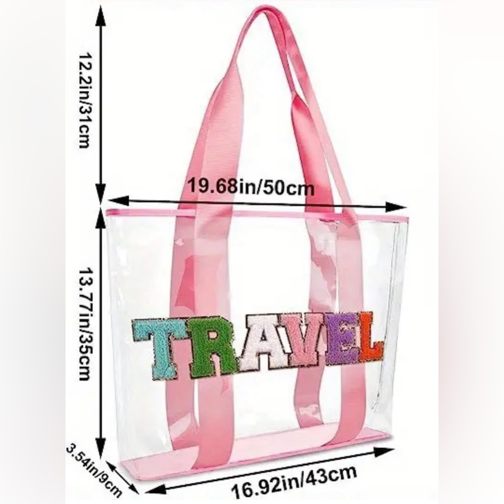 💕New💕 Chenille Letter Travel Tote